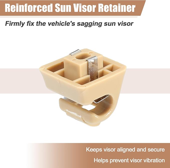 uxcell Sun Visor Support Clip Retainer for Mercedes-Benz W201 190 Class 1982-1993 No.A12681000128412 Sun Visor Support Clip Holder Bracket Hanger Plastic Beige Anti Vibration