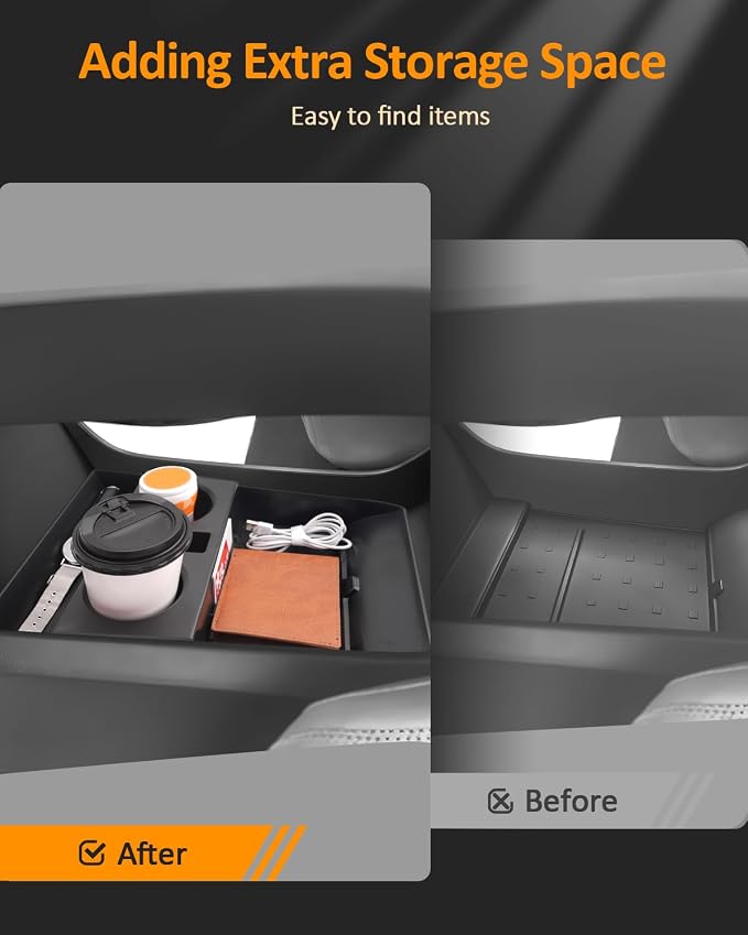 CDEFG for 2024 2025 2026 Hyundai Santa Fe Lower Console Cup Holder Tray - Under Center Console Organizer Accessories
