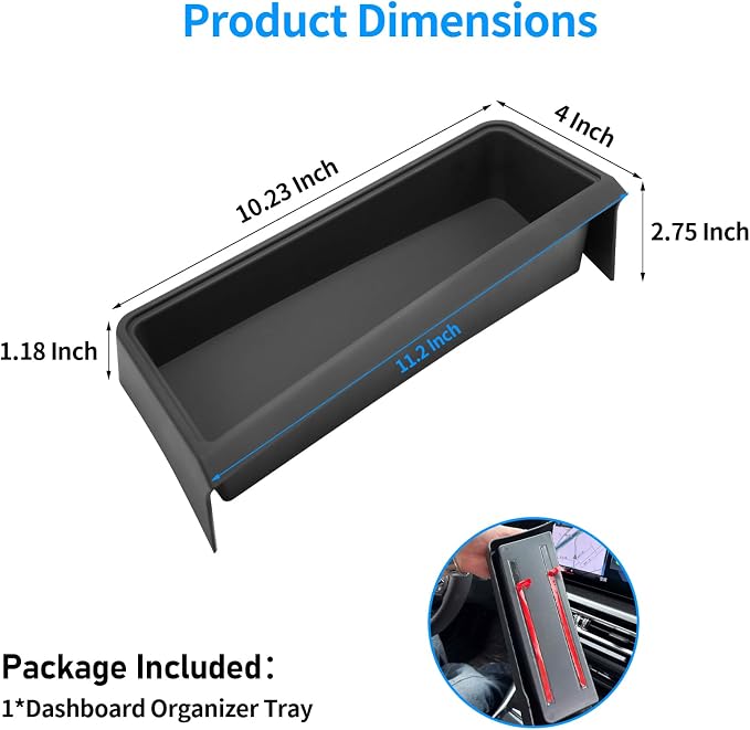 Compatible with BMW 3 Series Center Console Organizer,Behind 12.3" Touchscreen Dash Console Organizer for 3 Series G20 2023-2024/4 Series G22 2024,BMW Dash Storage Box Tray,Matte Black