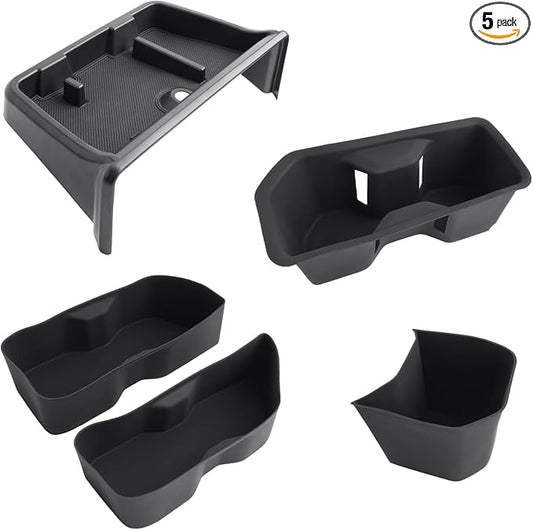 CDEFG 5PCS for 2024 2025 2026 Toyota Grand Highlander Center Console Dash Organizer 12.3-Inch Screen Storage Tray Cup Holders Door Pockets for 2025 2026 Grand Highlander Hybrid Accessories