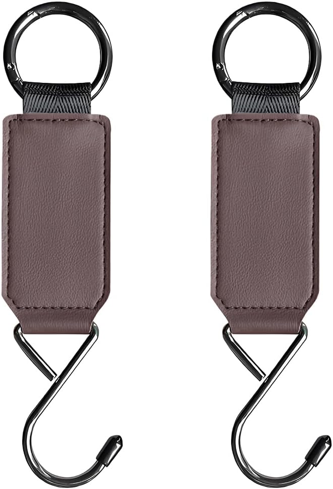 HZEL Car Seat Headrest Hook, 2PCS Multifunctional Vehicle Seat Back Hanger Holder for Purse Bags Coat, Automotive Interior Organizer Storage Hook, Universal for Automobile RV Truck (Brown)