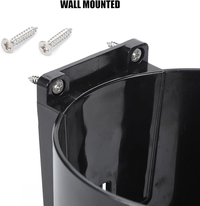 Large Wall Cup Holder, Universal Multi Size Cup and Mug Holder, for Cars, Trucks, RVs, Vans, Boats (Black) (2-Pack)