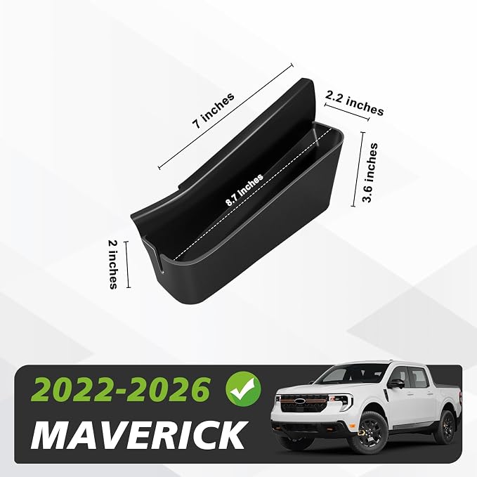 Muslogy for 2022 2023 2024 2025 2026 Maverick Center Console Shifter Storage Box ABS Material Console Side Organizer with Stronger Tape Compatible with Ford Maverick 2022-2026 (Only Passenger Side)