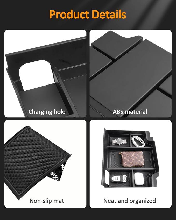 RAM 1500 2500 3500 Armrest Bottom Storage Box for 2019-2022 2023 2024 Dodge RAM1500 RAM2500 RAM3500 Accessories Center Console Organizer Arm Rest Lower Tray -Full Center Console /Bucket Seats Only