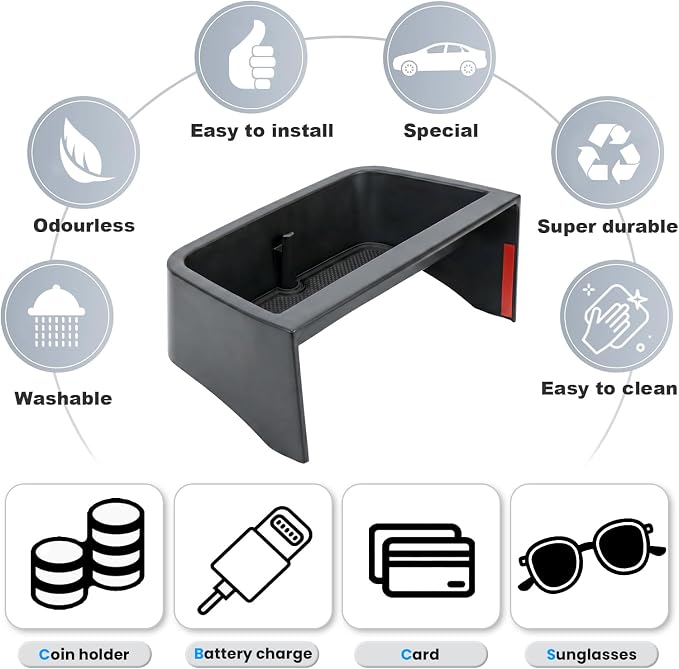 Center Console Organizer Tray Compatible with Honda Pilot 2023 2024 2025 Insert Tray Storage Organizer Interior Divider Accessories (Dash storage tray)