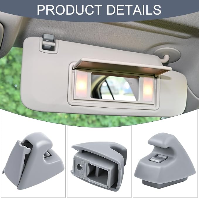 2PCS Car Sun Visor Clips, Visor Clips for Cars, Sun Visor Hook Clip Bracket Replacement 95994975 95994976, Car Visor Support Holder Bracket Hanger for Cruze 2011-2016 Verano 2012-2017 (Grey)