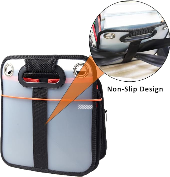 COVAX Car Trunk Organizer, Collapsible Back Seat Storage with Insulated Drinks Holder, Water Resistant Backseat Organizer for Diapers, Toys, Snacks, Books & More