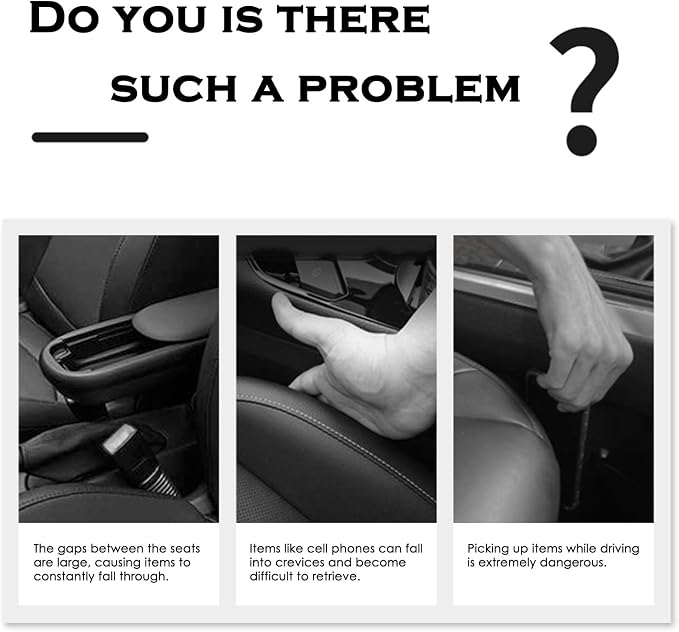 2PCS Car Seat Gapster, Car Seat Gap Filler for Filling Gaps Between Consoles, No Drop Seat Guard with Storage Slot, Black