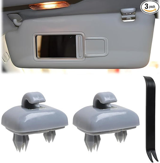 2015 Q5 Sun Visor Clip Replacement Compatible with Audi, Sunvisor Inner Clips for A1 A3 A4 A5 A6 Q3 Q5 S3 S4 S5 TT, ABS Construction Interior Sunscreen Holder Hook, OEM #8U0857562A (Grey)