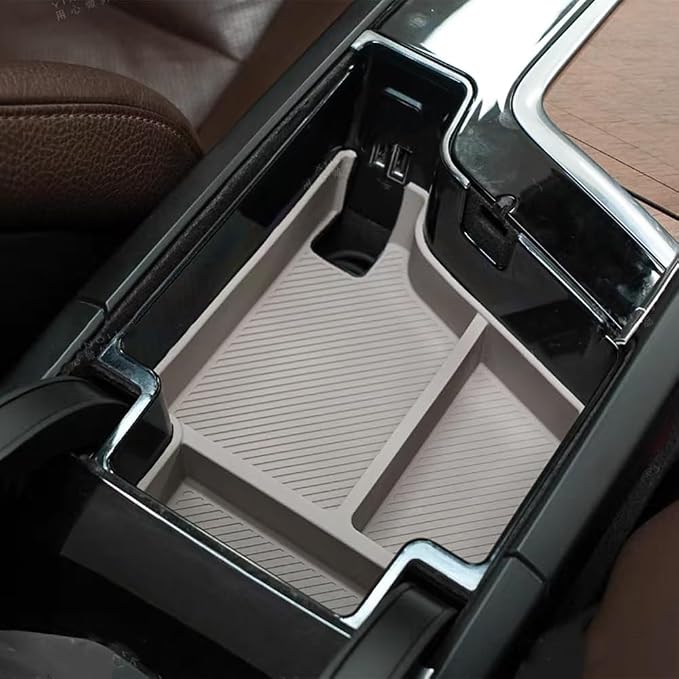 For Volvo Accessories Insert Armrest Tray Center Console Organizer, 2026 xc60 2026 XC90 Middle Console Organizer Tray, Storage Box (2018-2026 XC60 Black Storage box)