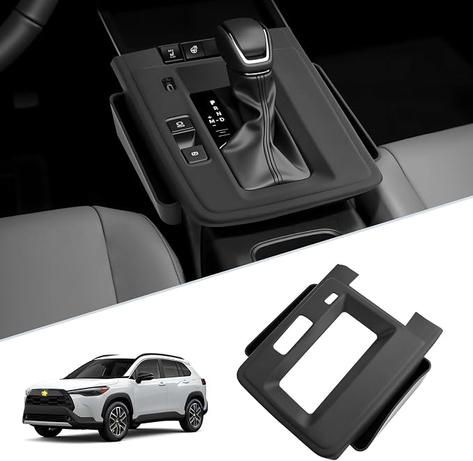 SKTU for 2026 Toyota Corolla Cross Gear Shift Panel for 2026+ Toyota Corolla Cross (XLE/Hybrid XSE) Center Console Organizer 2026 Corolla Cross Accessories Rubber Passenger Side Storage Box Durable
