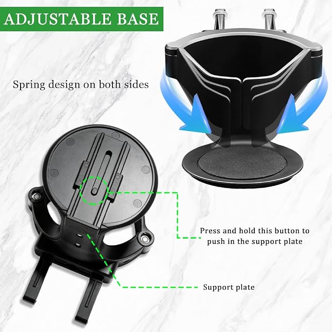 2PCS Cup Holder for Car, Cup Holder Expander, Adjustable Auto Vent Cup Holder Expander with 3 Kinds Mounting Clips, Auto ABS Load-Bearing Non-Slip Ashtray Holder for Truck SUV (2PCS)