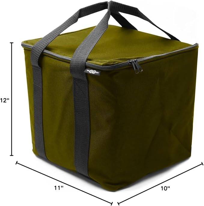 Thermal Cooler for Car Trunk – Insulated Bag for Camping, Road Trips, Groceries, Leak-Resistant, Fits Modular Organizers – Military Green