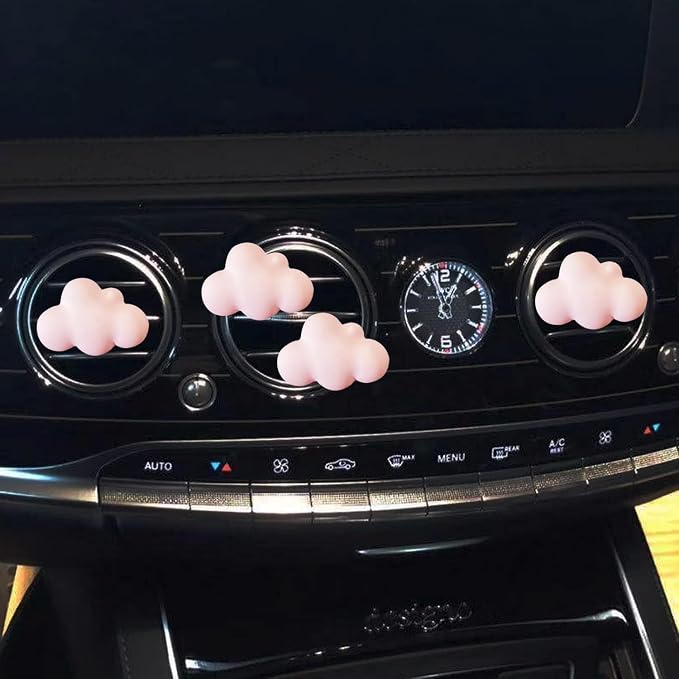 Pink Cloud Car Air Freshener - 4 Pcs Cute Cloud Car Diffuser Vent Clips for Women