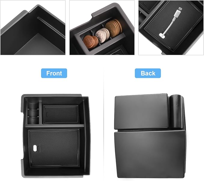 2024 2025 2026 Tacoma Center Console Organizer for Toyota Tacoma (SR5/TRD Off-Road/TRD Sport/TRD Pro/Limited/Trailhunter), Durable ABS Plastic Armrest Tray Insert 2025 2026 Tacoma Accessories