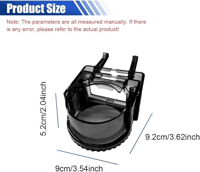 YoRise Air Vent Cup Holder for Car, Multifunctional Water Bottle Bracket with Mounting Clips, Car Air Conditioner Vent Drink Cup Holder Expander, Fit for Most Cars with Horizontal Blade Vents (Black)