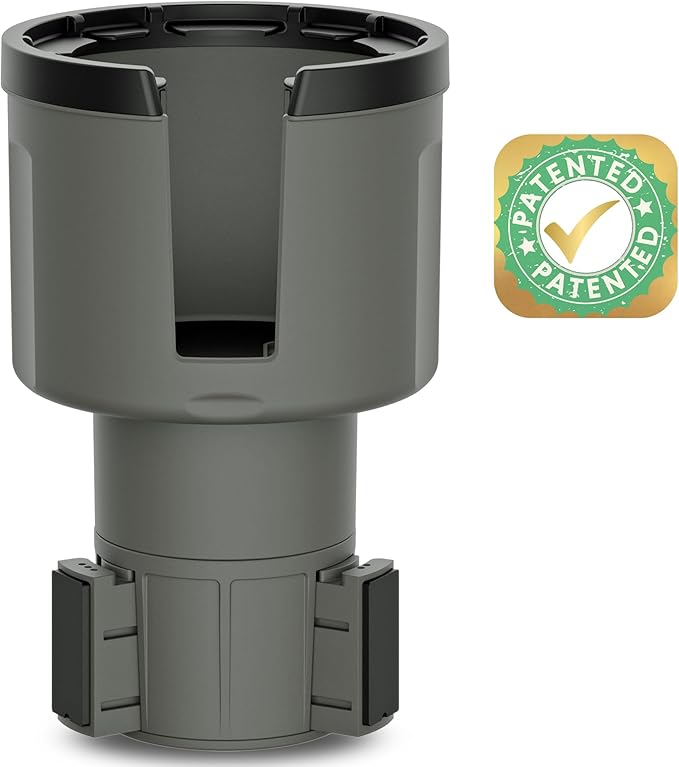 Swigzy Car Cup Holder Expander Adapter for Large Water Bottles - [Patented & Upgraded] - Holds: Hydro-Flask, Yeti, Nalgene, Owala, 32-40oz - Adjustable Expandable Insert Extender - Universal (Gray)