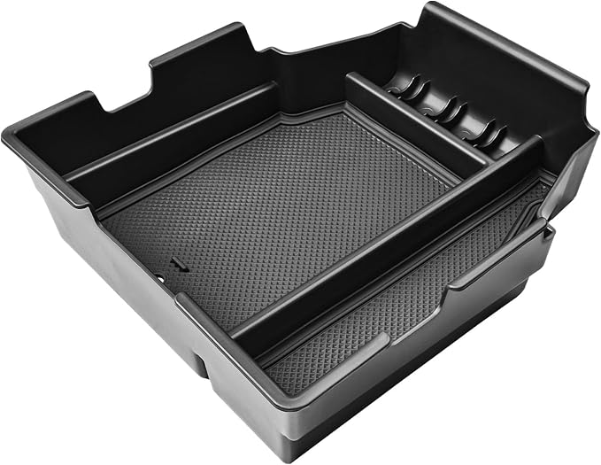 EDBETOS Center Console Organizer Tray Compatible with Chevy Traverse Accessories 2018 2019 2020 2021 2022 2023 Interior Secondary Armrest Storage Glove Box Divider ABS Material, Black Trim