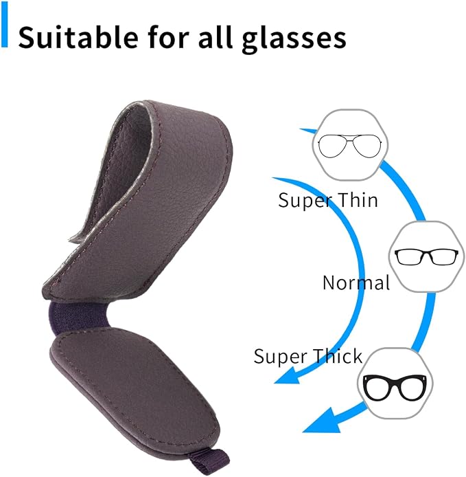 Yuoyar 2 Packs Magnetic Sunglass Holder for Car Visor (Purple) | Magnetic Interior Car Accessories