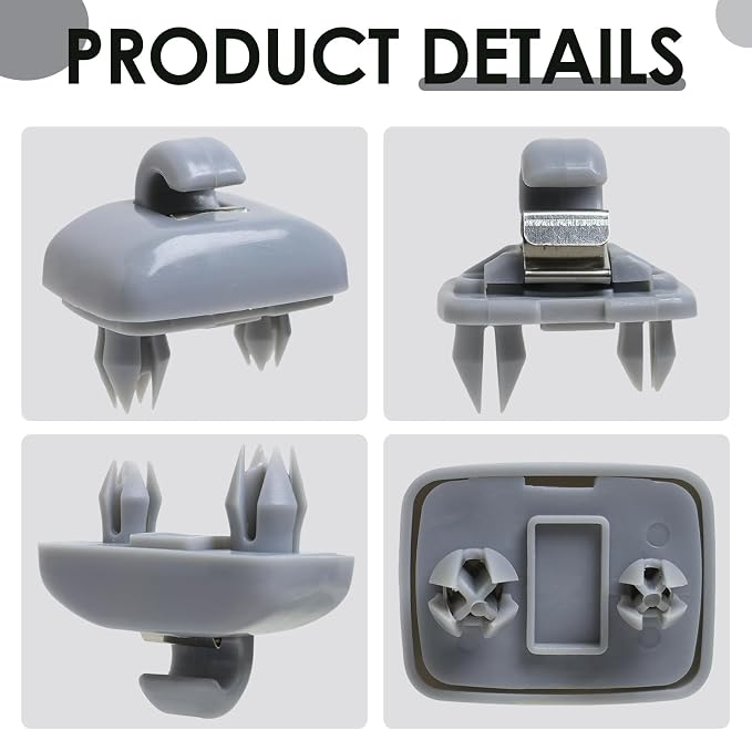 2015 Q5 Sun Visor Clip Replacement Compatible with Audi, Sunvisor Inner Clips for A1 A3 A4 A5 A6 Q3 Q5 S3 S4 S5 TT, ABS Construction Interior Sunscreen Holder Hook, OEM #8U0857562A (Grey)