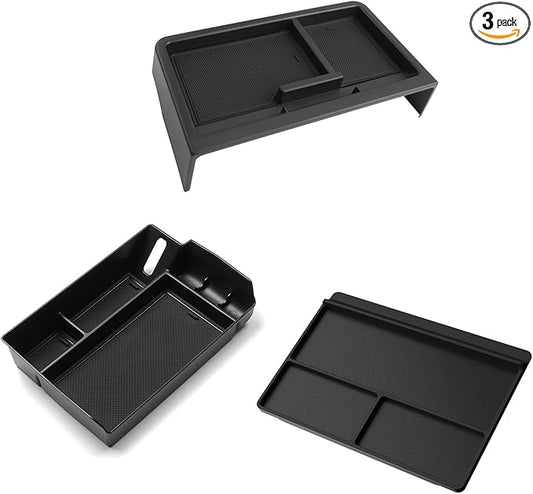 CDEFG 3PCS for 2025 2026 Toyota Sienna Center Console Organizer Dash Storage Box for Toyota Sienna 2025 2026 Accessories for 12.3-Inch Touchscreen Dash Tray Behind-Screen Organizer(Not for LE Trim)
