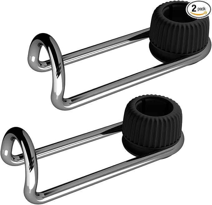 2 PCS Car Headrest Hooks, 10 KG Load-bearing Multi-functional Organizer, Rotatable Concealable Storage Hook, Seat Back Hanger for 0.47" - 0.59" Headrest Tube (Black)