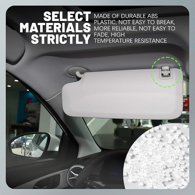 2PCS Sun Visor Support Retainer Clip, 95994975 95994976 Sun Visor Hook Clip Bracket Replacement, Anti Vibration Sun Visor Bracket Holder for Cruze Spark Verano, Car Accessories (Gray)