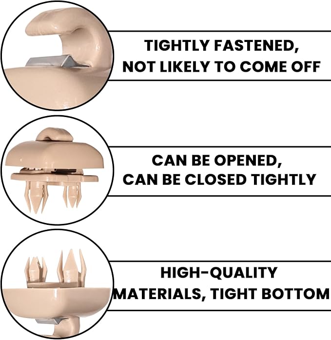 2 PCS Visor ClipsInner Sun Visor Hook Clips, Car Interior Visor HolderHook Compatible with Audi TT A1 A3 A4 A5 Q3 Q5 S3 S4 S5，Replace 8U0857562A (Beige)