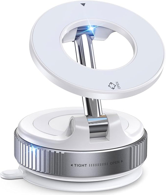 Jononser Magnetic Car Phone Mount, Compact Foldable Phone Holder with Strong Nano Adhesive & N52 Magnet, 360° Adjustable Dashboard/Windshield Mount for iPhone 17/16/15/14/13/12 & MagSafe Devices