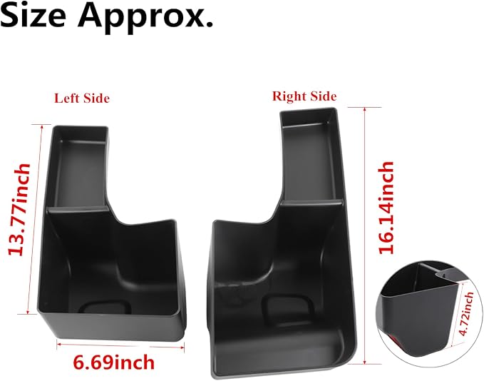 YOCTM Wheel Well Storage Bin, Rear Trunk Organizer, Cargo Tray Compatible with 2018 2019 2020 2021 2022 2023 Jeep Wrangler JL JLU Rubicon Sport Sahara Interior Storage Accessories Black