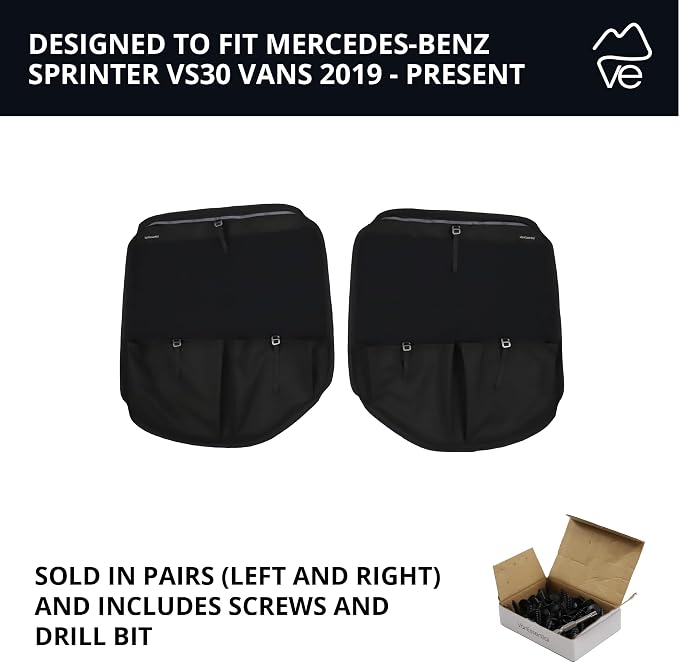 VanEssential Rear Door MIDDLE Storage Panels (Pair) Designed for Mercedes-Benz VS30 (Van Years 2019 to Current)