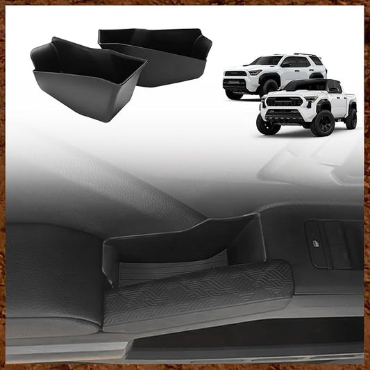 Muslogy Front Door Handle Inserts Box Interior Storage Organizer Compatible with 2024 2025 2026 Toyota Tacoma&2025+ 4Runner Accessories Door Grab Handle Pocket Side Armrest Phone Pocket Organizer 2PCS