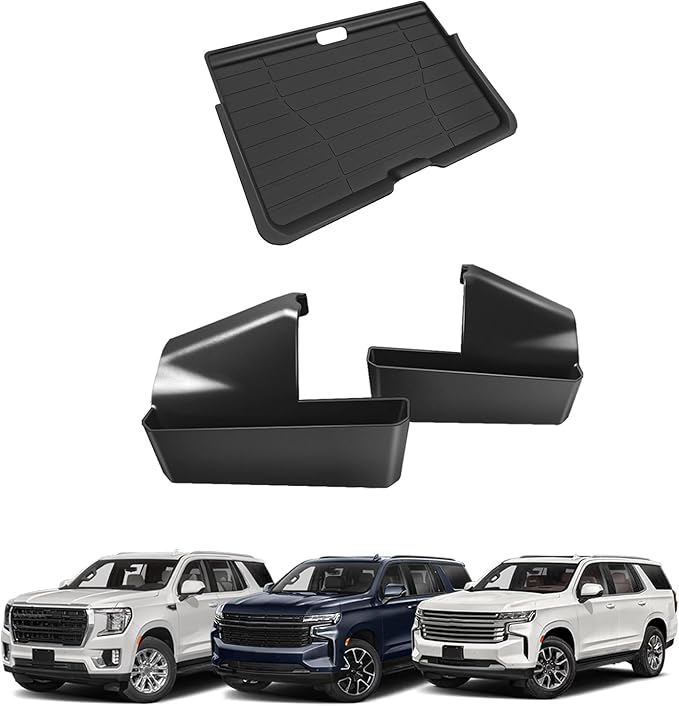 Muslogy Center Console Organizer Compatible with 2021-2023 2024 GMC Yukon & Chevy Tahoe Suburban Accessories Middle Console Storage Box & Hidden Panel Removable Cover (Not for Yukon Denali/Ultimate)