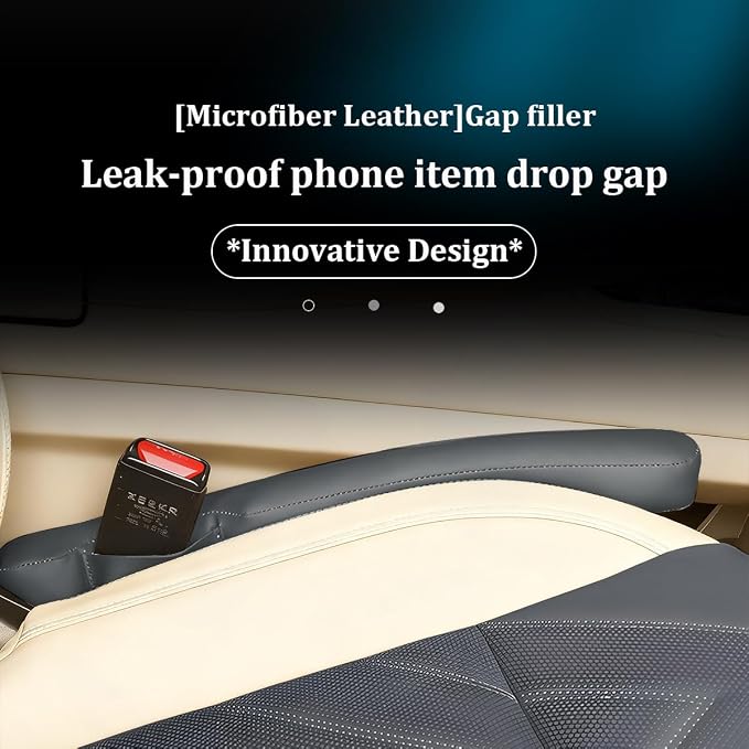 Car Seat Gap Filler, 2PCS Between Vehicle Seats Console Organizer Stop Things from Dropping, Automotive Interior Chair Gap Coverage Fill, Universal for SUV Automobile Truck (Cyan Grey)