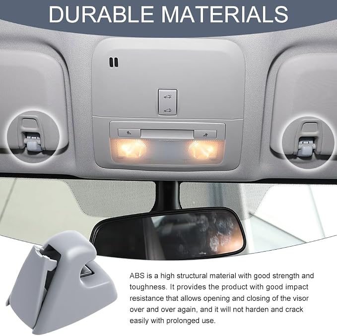 2PCS Car Sun Visor Clips, Visor Clips for Cars, Sun Visor Hook Clip Bracket Replacement 95994975 95994976, Car Visor Support Holder Bracket Hanger for Cruze 2011-2016 Verano 2012-2017 (Grey)
