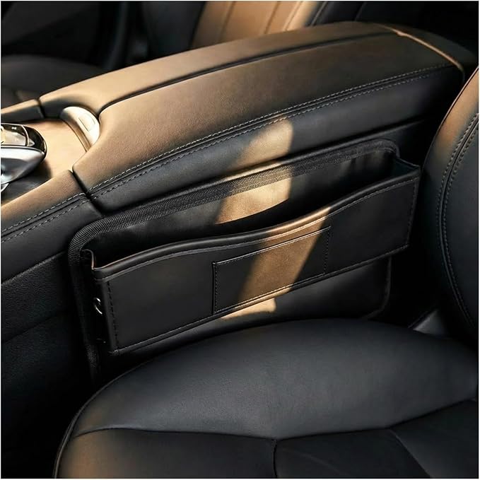 Car Seat Gap Filler, Anti-Drop Automotive Front Seats Gap Storage Box for Phone, Glasses, Key, Card, Universal Vehicle Interior Organizer Accessories for Car, SUV, Truck (Whole)