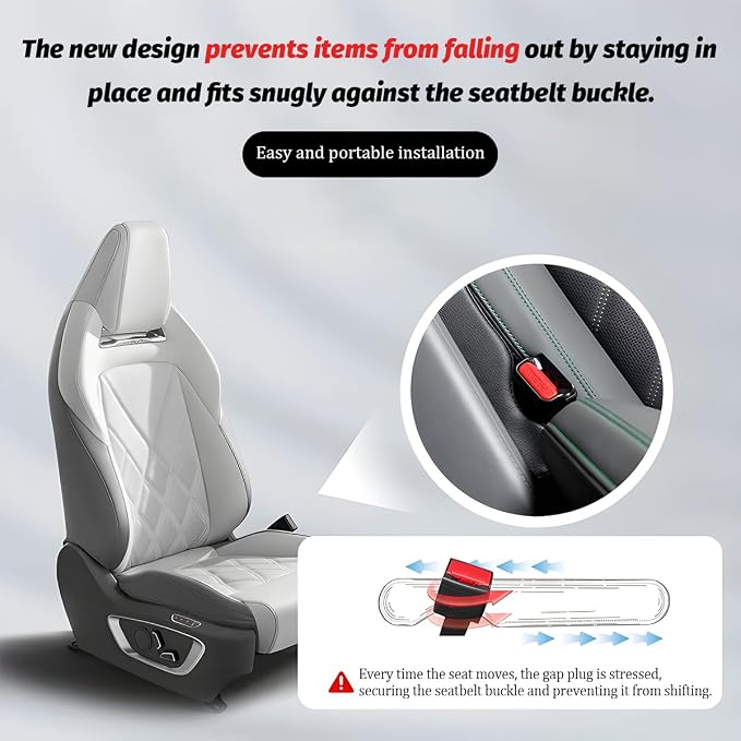 Zpana 2PCS Car Seat Gap Filler, Seat Side Guard Gap Stopper Blocker to Stop Things from Dropping, No-Drop Soft Automotive Interior Crevice Catcher Plug, Universal Fit (Beige)