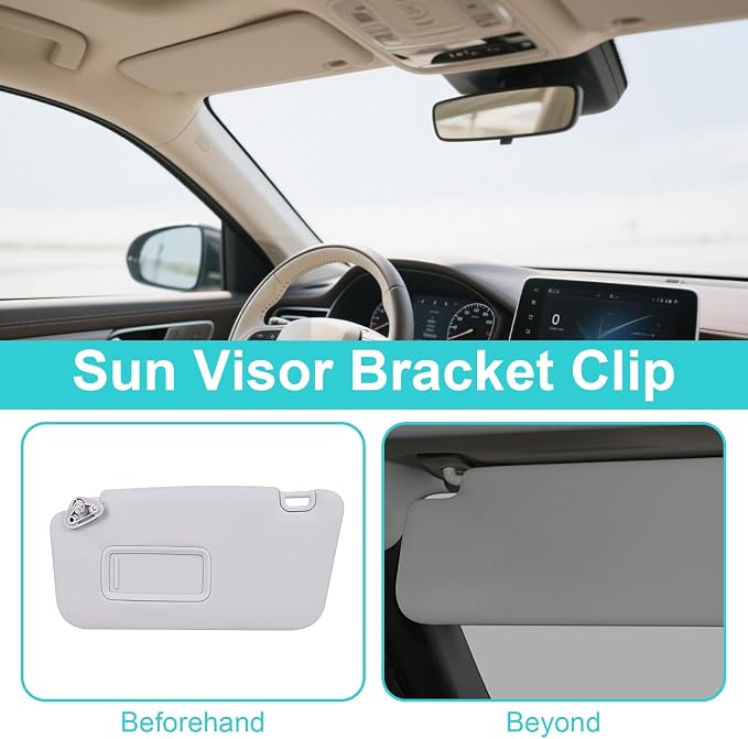 2 Pack Sun Visor Clip Replacement Compatible with Subaru Impreza Sedan Crosstrek Forester Outback, ABS Construction Sunvisor Inner Clips Holder Hook, OEM #92011SC031LO 92011SC032LO (Grey)