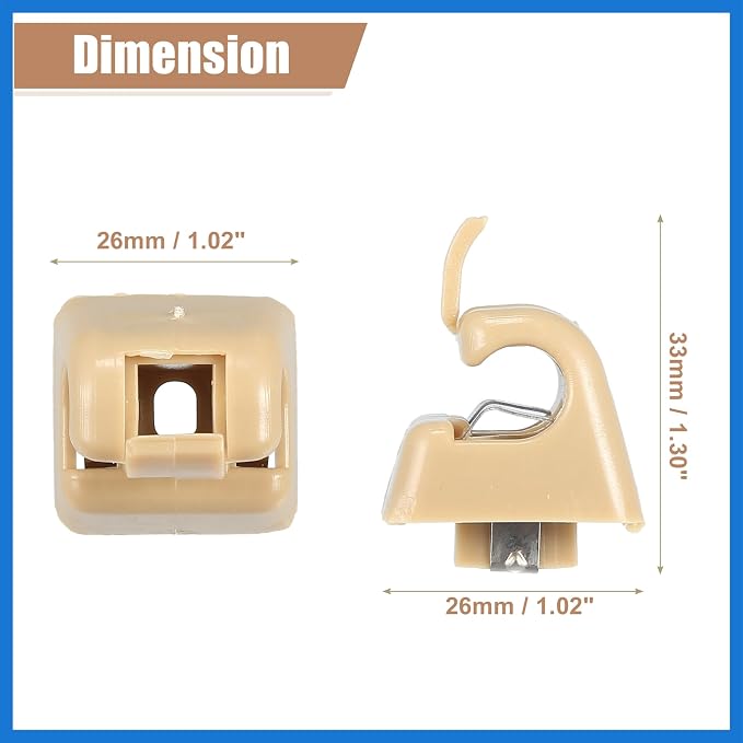Sun Visor Support Clip Retainer for Mercedes-Benz W201 190 Class 82-93 No.A12681000128412 Sun Visor Support Clip Holder Bracket Hanger Plastic Beige Anti Vibration Auto Accessories
