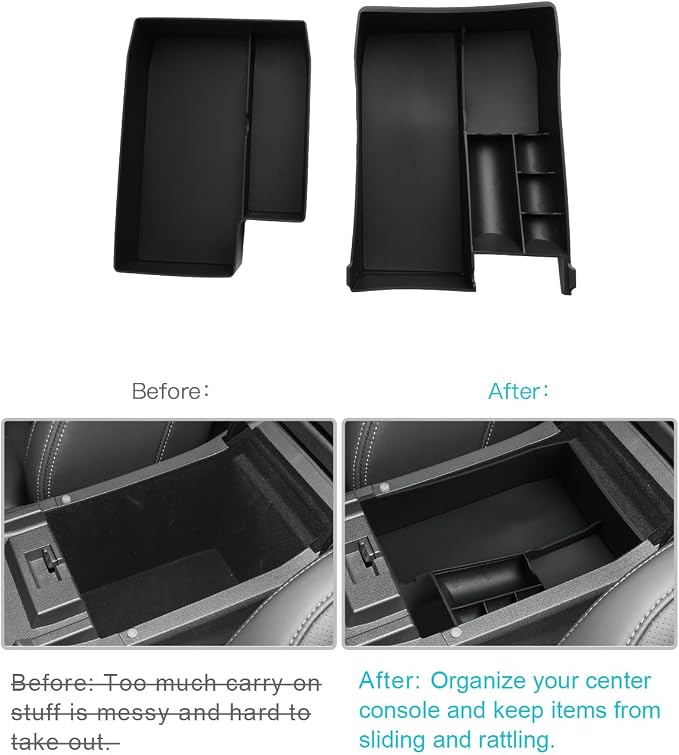 CDEFG 2Pcs for 2025 Subaru Outback Legacy Center Console Organizer, for 2020 2021 2022 2023 2024 2025 Subaru Outback Legacy Accessories Middle Console Organizer Armrest Storage Box