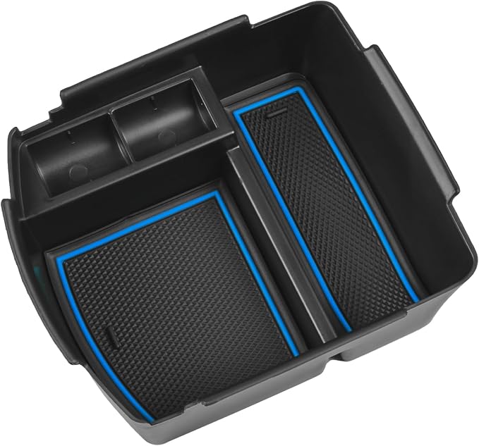 HGWEI Center Console Tray Organizer Compatible with Kia Seltos 2020 2021 2022 2023 2024 2025 2026 Accessories, Middle Armrest Insert Container ABS Secondary Storage Box, Blue