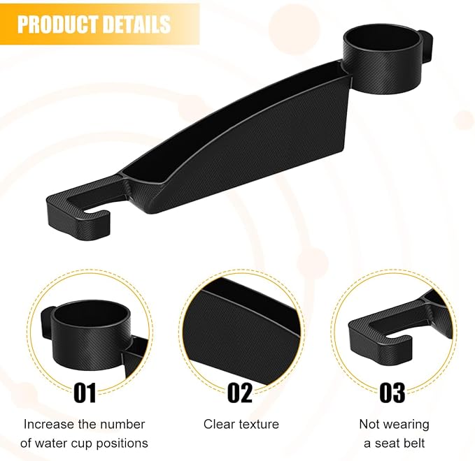 HZEL Car Seat Gap Organizer, 2PCS Dual Slot Anti-Drop Vehicle Console Side Filler Organizer with Cup Holder, Automotive Interior Seat Gap Plug Blocker, Universal for SUV Automobile Truck (Black)