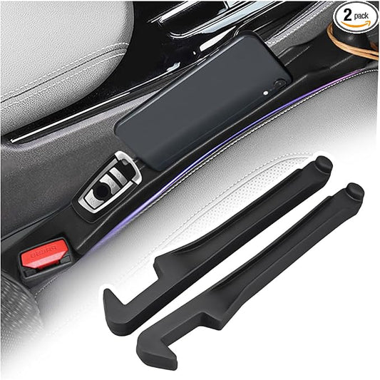 2PCS Car Seat Gap Filler Organizer,3-in-1 Multifunctional Car Gap Seat Filler with Storage Slot & Hook,Premium in Between Cars Seats Catcher Avoids Dropped Items Fits Most Cars