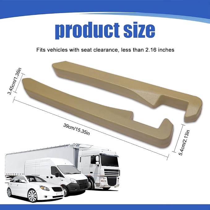 2PCS Car Seat Gap Filler, Car Blocker, PU Leather Fill The Gap Between Seat and Center Console, Universal Car Interior Accessories Flexible Seat Gap Organizer for Most Cars (Beige)