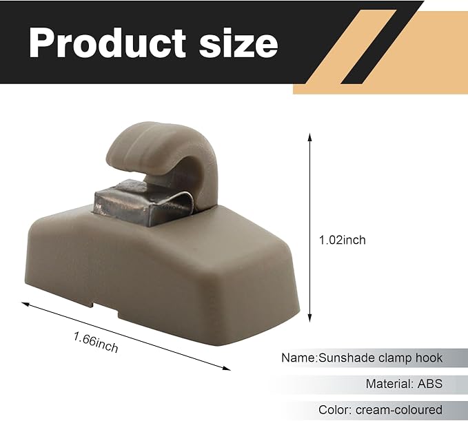 2 PCS Interior Sun Visor Clip Hook Bracket, Anti Vibration Sun Visor Bracket Holder, #3B0857561B Sun Visor Support Clip Retainer Replacement for VW Golf Passat Beetle Polo Jetta Skoda (Beige)