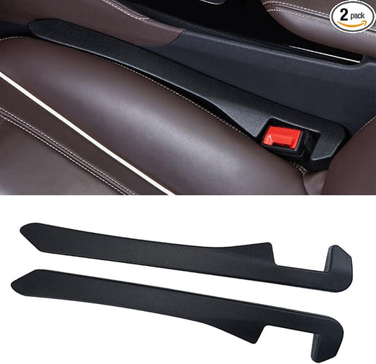 2PCS Car Seat Gap Filler, Soft Foam Leather Seat Side Gap Filler Plug, Fill The Gap Between Seat and Console, Stop Things from Dropping, Universal Interior Car Accessories (Black)