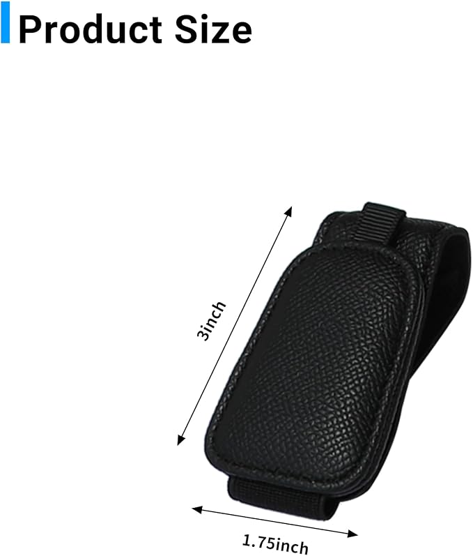 Yuoyar 2 Packs Magnetic Sunglass Holder for Car Visor (Black) | Magnetic Interior Car Accessories