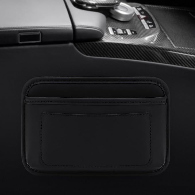 Accmor Universal Car Side Pocket Organizer, PU Leather Car Pocket Pouch Cell Phone Sunglasses Holder, Car Phone Pocket Organizer Accessories for Car Seat, Door, Window, Console