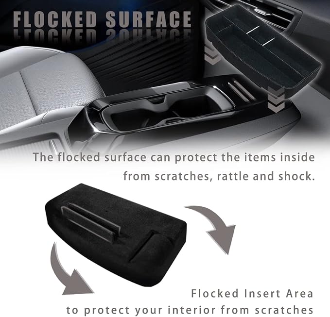 Muslogy for VW ID.4 Sunglasses Tray Console Card Slot Organizer Storage Flocked Interior Accessories Compatible with VW Volkswagen ID4 2021 2022 (2021-2022 Card Slot Organizer) Does Not Fit 2023+