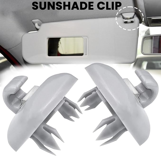 2 PCS Sun Visor Clips, Inner Sun Visor Hook Clips Compatible with Audi TT, A1, A3, A4, A5, Q3, Q5, RS3, RS4, RS5, Replacement Part 8U0857562A (Grey)